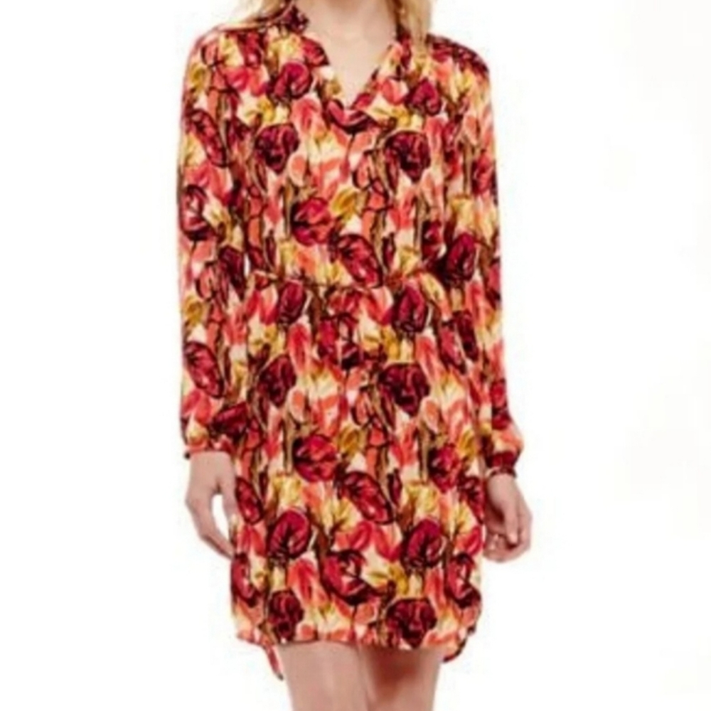 🔷️3-$15🔷️Worthington |  Colorful Tie Front Shirt Dress Size 12